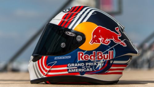 HJC RPHA 1 Red Bull Austin GP casque motor. Moto GP.